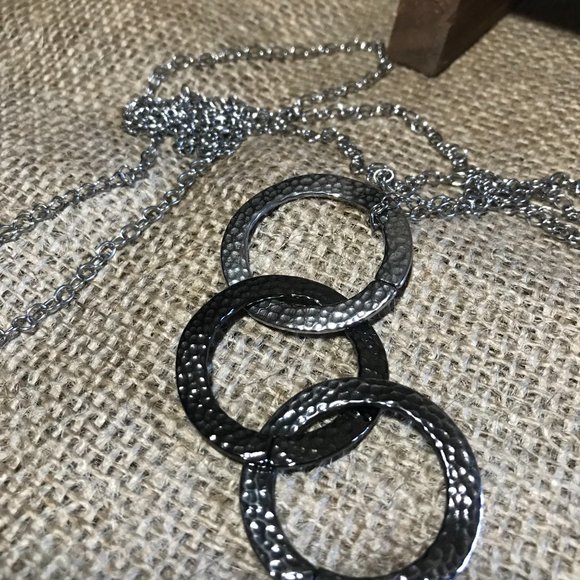 Tocara Sandra Dee Stainless Steel Triple Circle necklace - Picture 3 of 4